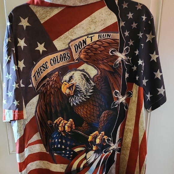 Patriotic Eagle Print Shirt - Picture 2 of 9